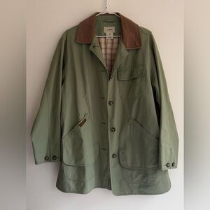 Vintage LL Bean Field Coat Jacket chore barn hunting green corduroy reg medium
